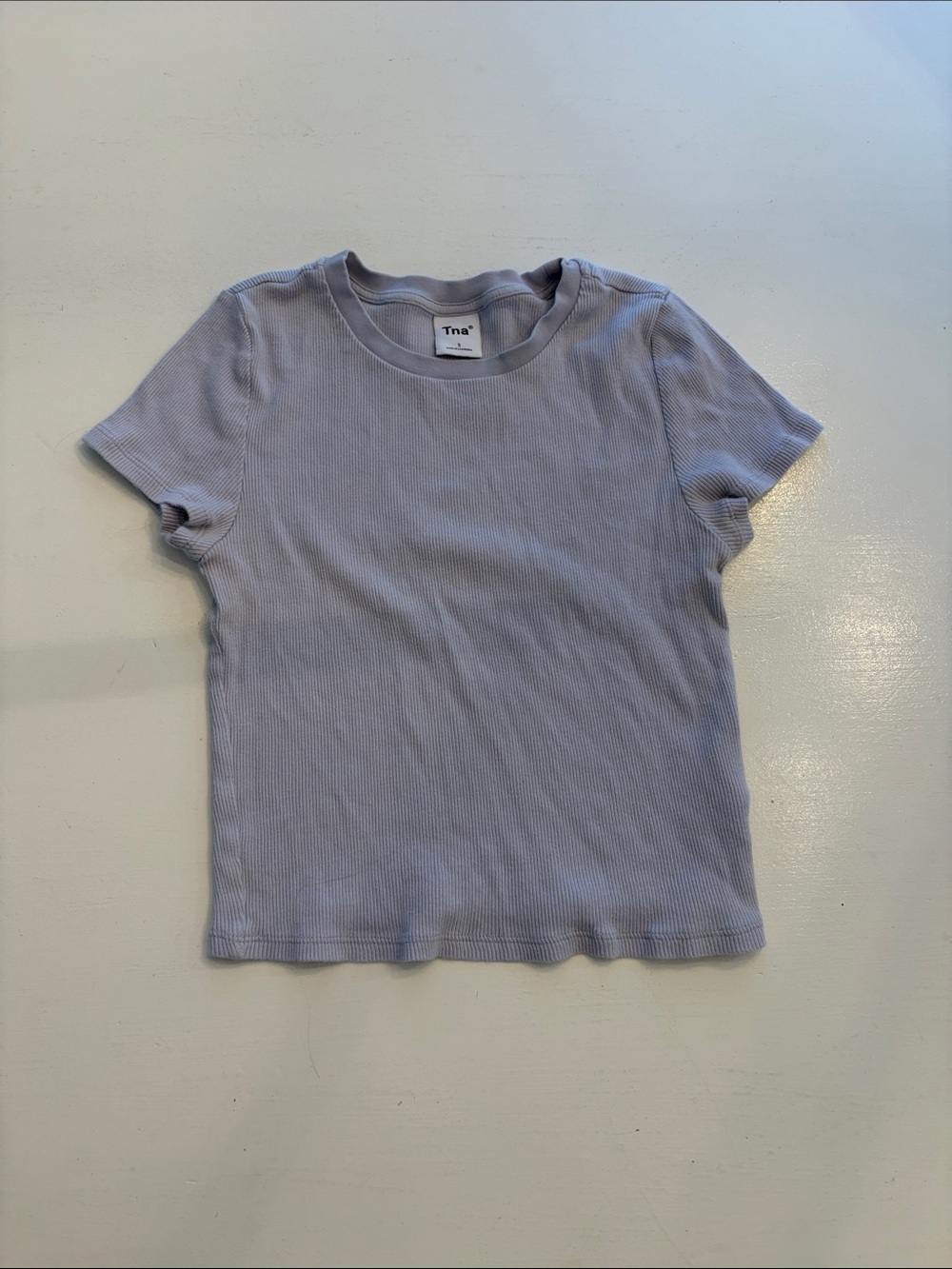 TNA Lavender Ribbed Crewneck Tee